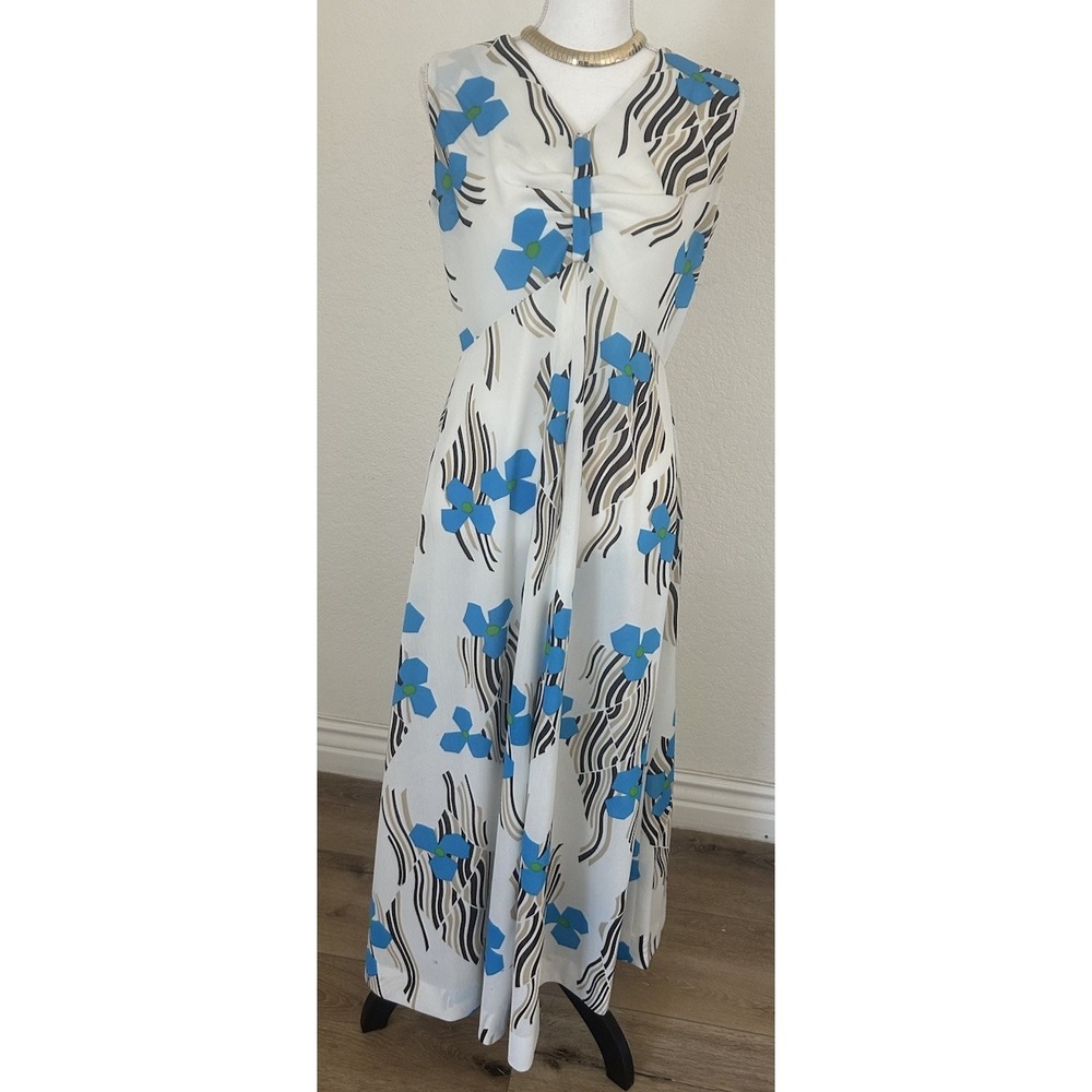 Womens Vintage 1970s Sleeveless Maxi Dress - Picture 1 of 8